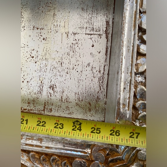 Anthropologie Silver Etched Carved Open Shelf Storage - Picture 10 of 10